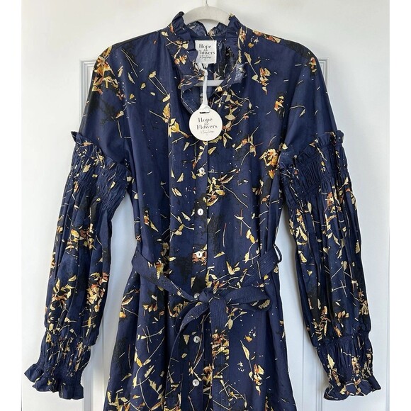 Anthropologie Hope For Flowers Tracy Reese Shirt Dress Full Sleeve Abstract Sz L - Picture 2 of 13